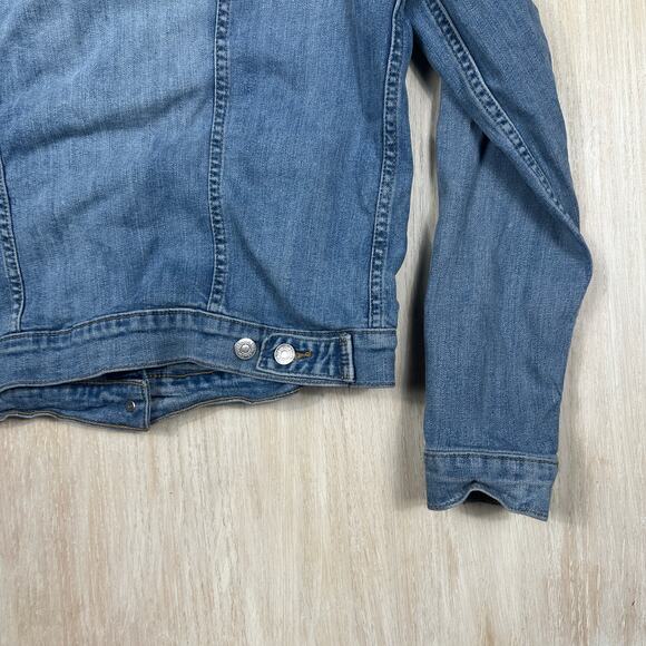 Levi's Denim Trucker Casual Everyday Button Front Fitted Jean Jacket Large - Picture 13 of 15